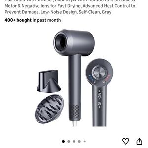 Gray Hair Dryer with Diffuser